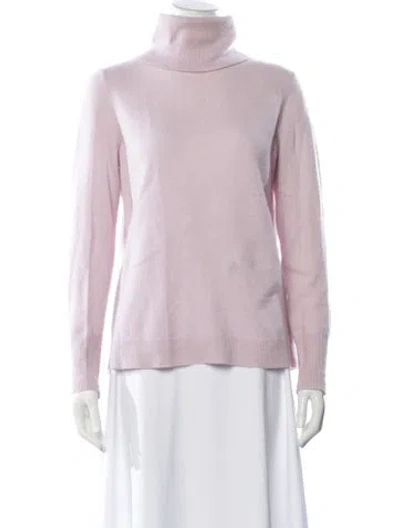 Pre-owned White + Warren Cashmere Turtleneck Sweater In Purple
