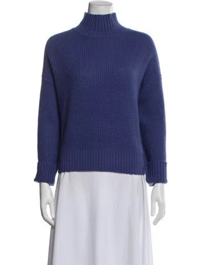 Pre-owned White + Warren Cashmere Turtleneck Sweater W/ Tags In Blue