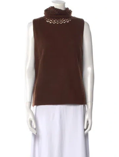 Pre-owned White + Warren Cashmere Turtleneck Sweater W/ Tags In Brown