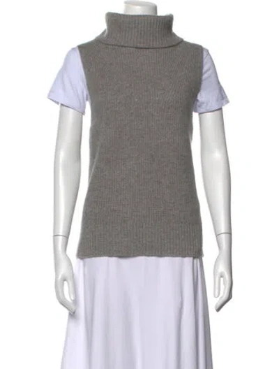 Pre-owned White + Warren Cashmere Turtleneck Sweater W/ Tags In Grey