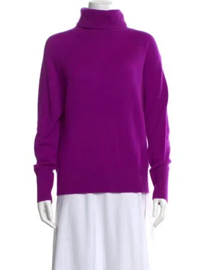 Pre-owned White + Warren Cashmere Turtleneck Sweater W/ Tags In Purple