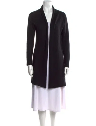 Pre-owned White + Warren Cashmere V-neck Sweater In Black