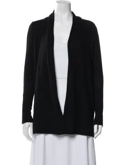 Pre-owned White + Warren Cashmere V-neck Sweater In Black