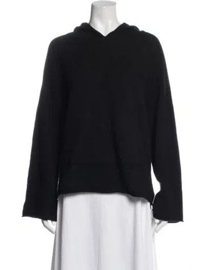 Pre-owned White + Warren Cashmere V-neck Sweater In Black