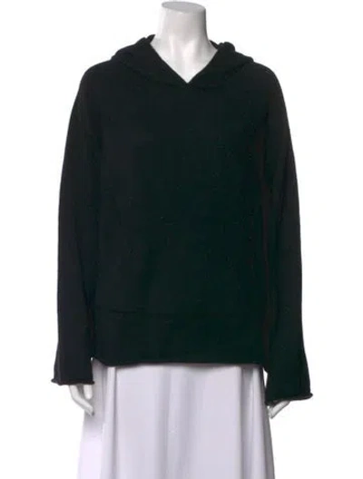 Pre-owned White + Warren Cashmere V-neck Sweater In Black