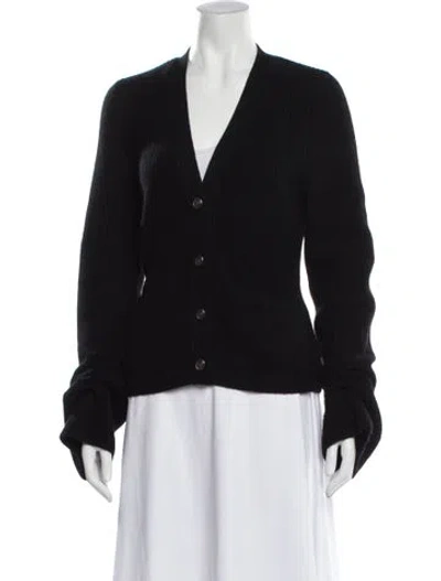 Pre-owned White + Warren Cashmere V-neck Sweater In Blue