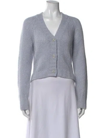Pre-owned White + Warren Cashmere V-neck Sweater In Blue