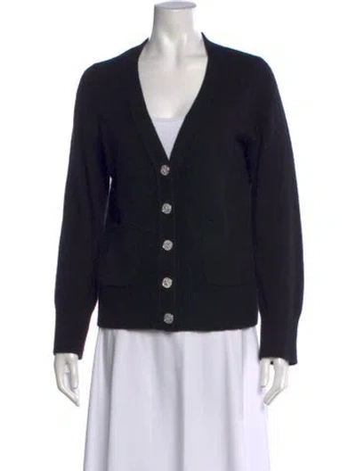 Pre-owned White + Warren Cashmere V-neck Sweater In Blue