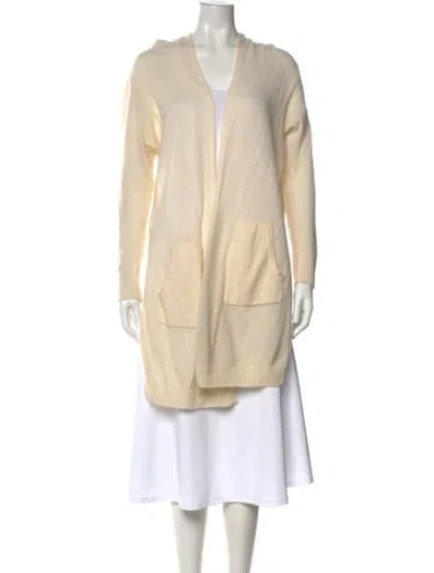 Pre-owned White + Warren Cashmere V-neck Sweater In Brown