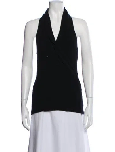 Pre-owned White + Warren Cashmere V-neck Sweater In Gray