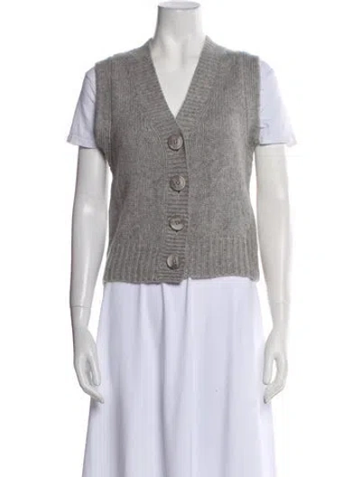Pre-owned White + Warren Cashmere V-neck Sweater In Multi