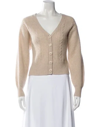 Pre-owned White + Warren Cashmere V-neck Sweater In Neutral