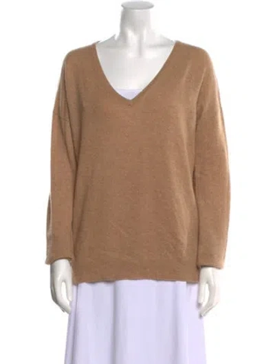Pre-owned White + Warren Cashmere V-neck Sweater In Neutral