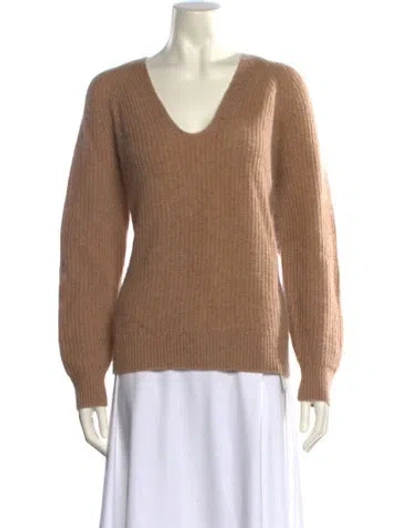Pre-owned White + Warren Cashmere V-neck Sweater In Neutral
