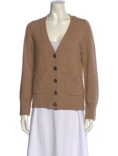 Pre-owned White + Warren Cashmere V-neck Sweater In Neutral