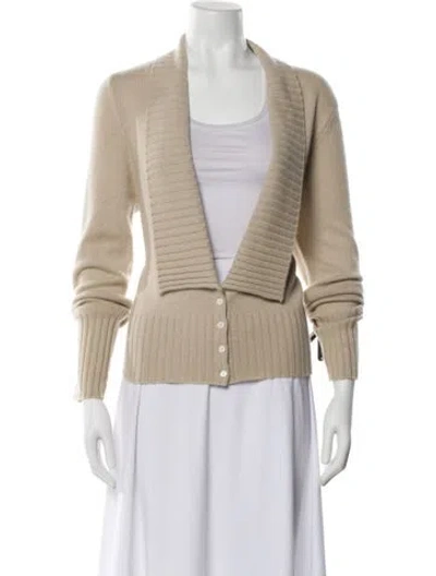 Pre-owned White + Warren Cashmere V-neck Sweater In Neutral