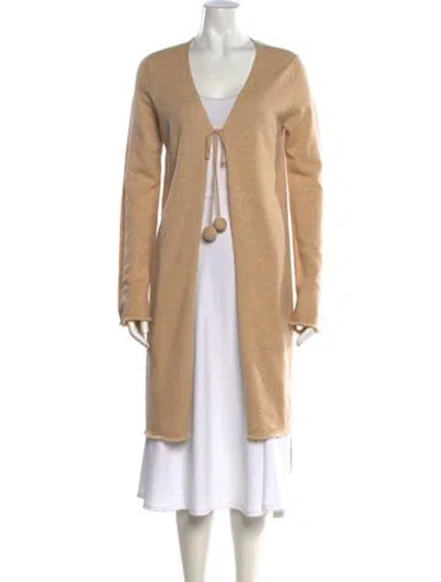 Pre-owned White + Warren Cashmere V-neck Sweater In Neutral