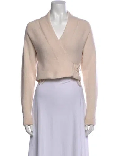 Pre-owned White + Warren Cashmere V-neck Sweater In Neutral