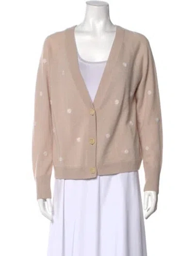 Pre-owned White + Warren Cashmere V-neck Sweater In Neutral