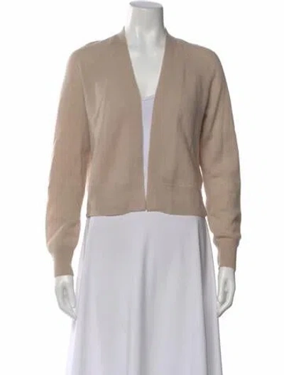 Pre-owned White + Warren Cashmere V-neck Sweater In Neutral