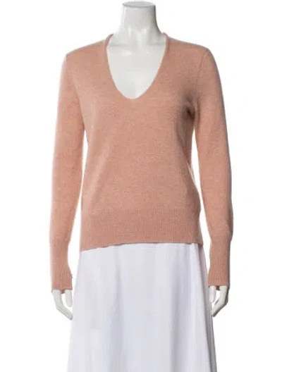 Pre-owned White + Warren Cashmere V-neck Sweater In Neutral