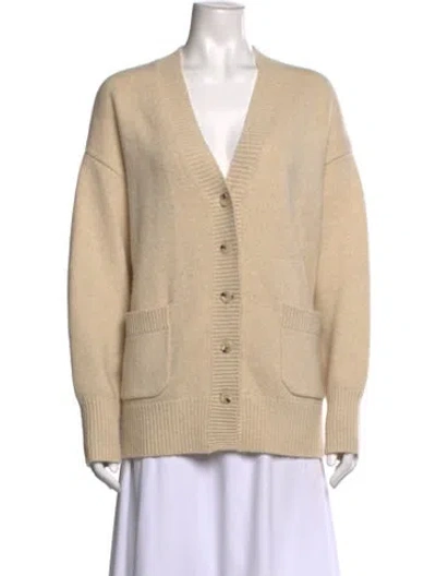 Pre-owned White + Warren Cashmere V-neck Sweater In Neutrals