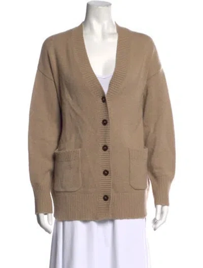 Pre-owned White + Warren Cashmere V-neck Sweater In Neutrals