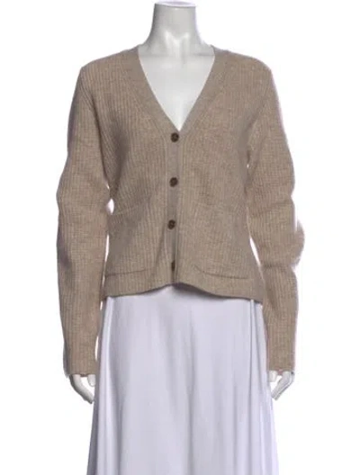Pre-owned White + Warren Cashmere V-neck Sweater In Neutrals