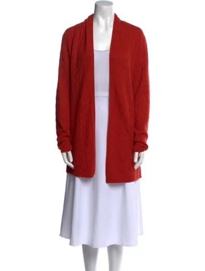 Pre-owned White + Warren Cashmere V-neck Sweater In Orange