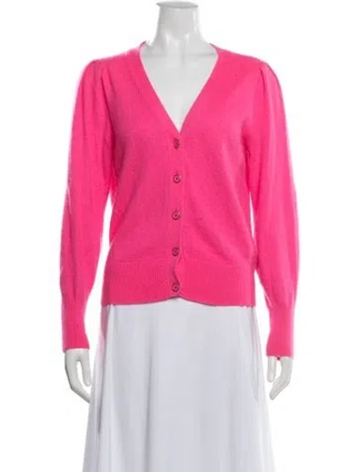 Pre-owned White + Warren Cashmere V-neck Sweater In Pink