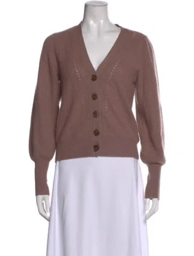 Pre-owned White + Warren Cashmere V-neck Sweater In Pink