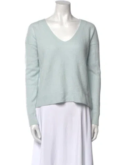 Pre-owned White + Warren Cashmere V-neck Sweater In Purple