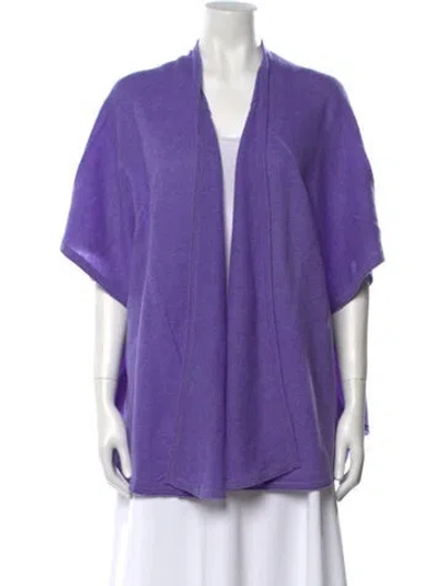 Pre-owned White + Warren Cashmere V-neck Sweater In Purple