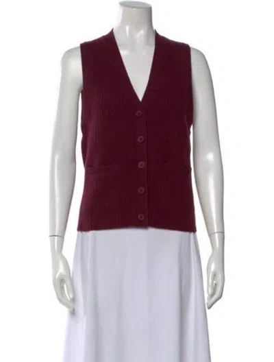 Pre-owned White + Warren Cashmere V-neck Sweater In Purple
