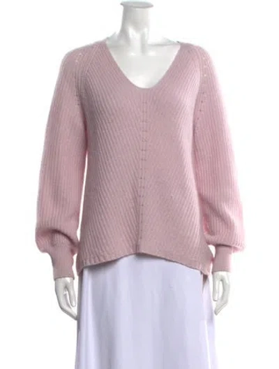 Pre-owned White + Warren Cashmere V-neck Sweater In Purple