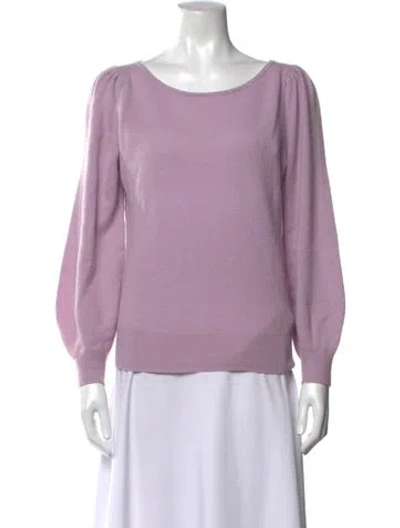 Pre-owned White + Warren Cashmere V-neck Sweater In Purple