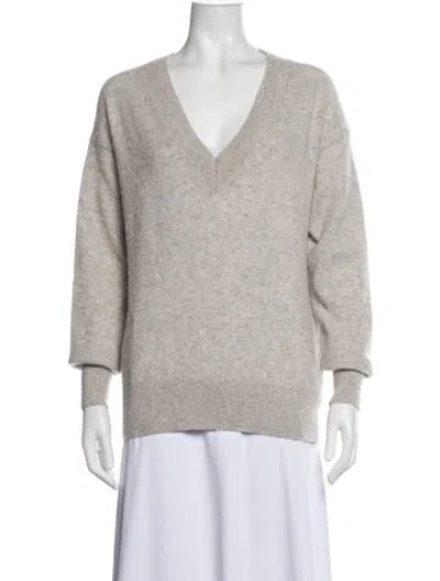 Pre-owned White + Warren Cashmere V-neck Sweater In Purple