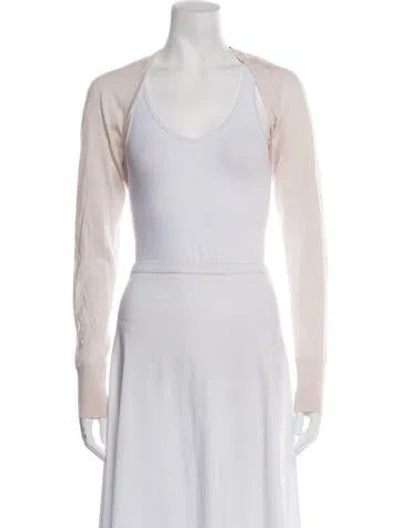 Pre-owned White + Warren Cashmere V-neck Sweater W/ Tags In Pink/white