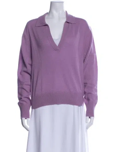 Pre-owned White + Warren Cashmere V-neck Sweater W/ Tags In Purple