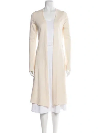 Pre-owned White + Warren Cashmere V-neck Sweater In White