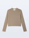 White + Warren Cashmere Waffle Mesh Crewneck Taupe Heather Top In Neutral