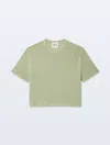 White + Warren Cashmere Waffle Mesh Tee Top In Mint Green In Green
