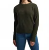 White + Warren Cashmere Waffle Sweatshirt In Thyme Heather In Brown