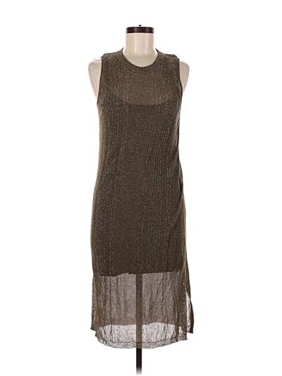 Pre-owned White + Warren Casual Dress In Gold
