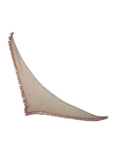 Pre-owned White + Warren Checkered Print Scarf In Gray