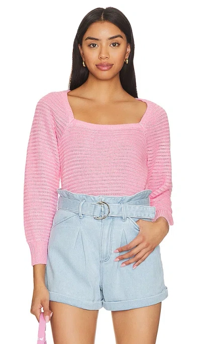 White + Warren Top Mit Karree-ausschnitt Classic In Pink