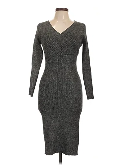 Pre-owned White + Warren Cocktail Dress In Gray