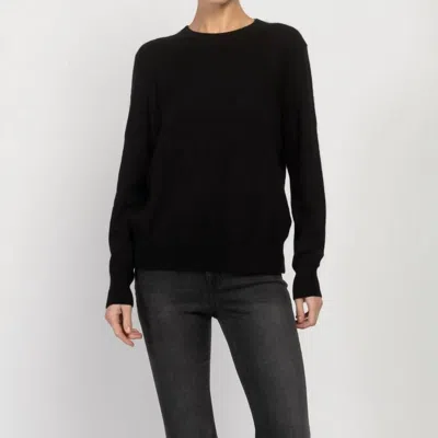 White + Warren Core Crewneck Sweater In Black