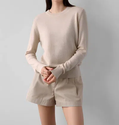 White + Warren Core Crewneck Sweater In Sandwisp