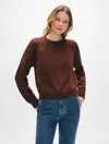 White + Warren Cotton Beachy Crewneck Sweatshirt In Deep Terracotta In Deep Terracotta